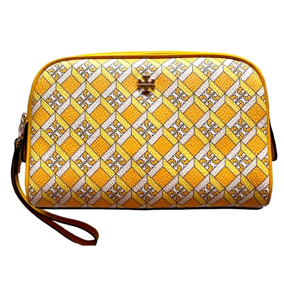 NWT Tory Burch Lemon Drop Geo Logo Wristlet/clutch - Picture 1 of 7